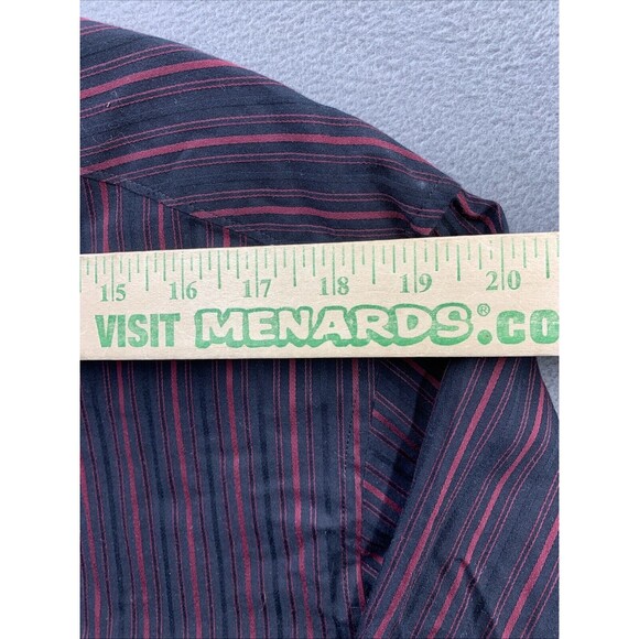 Axcess Button Up Shirt Mens Large Black Red Striped Classic Fit Long Sleeve - Picture 4 of 16